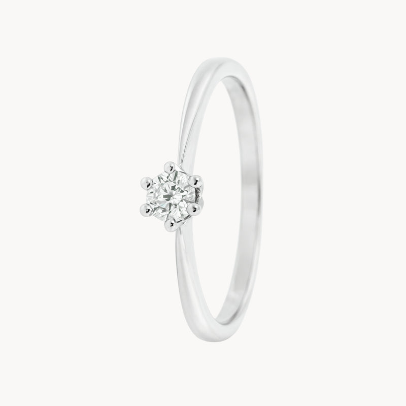 ANILLO SOLITARIO SEIS GARRAS CON DIAMANTE 0.17 QUILATES NELLA