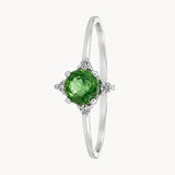 VINTAGE RING WITH EMERALD AND DIAMONDS