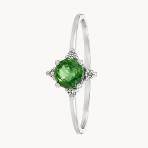 VINTAGE RING WITH EMERALD AND DIAMONDS