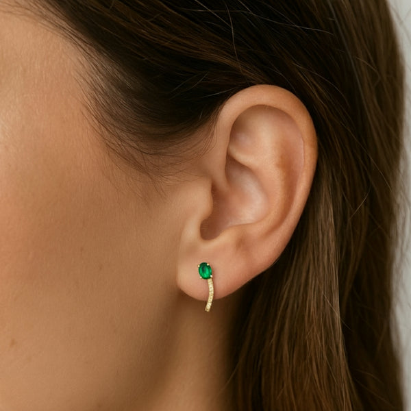 PENDIENTES ESMERALDA Y DIAMANTES VITTORIA