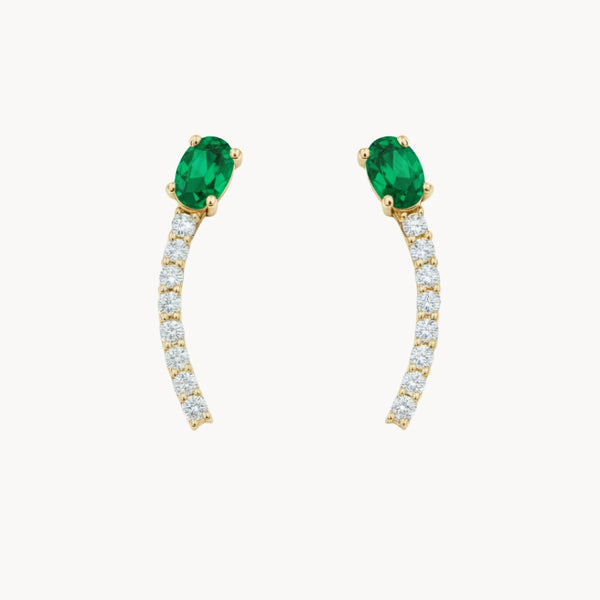 PENDIENTES ESMERALDA Y DIAMANTES VITTORIA