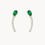 PENDIENTES ESMERALDA Y DIAMANTES VITTORIA