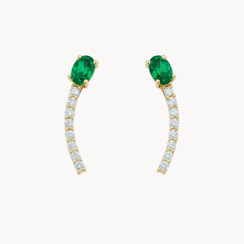 PENDIENTES ESMERALDA Y DIAMANTES VITTORIA