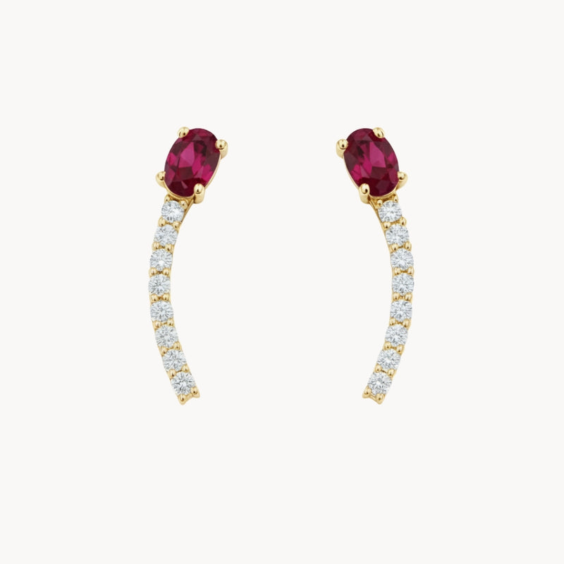 PENDIENTES RUBI Y DIAMANTES VITTORIA