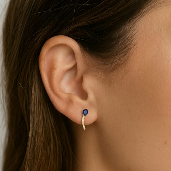 PENDIENTES ZAFIRO Y DIAMANTES VITTORIA