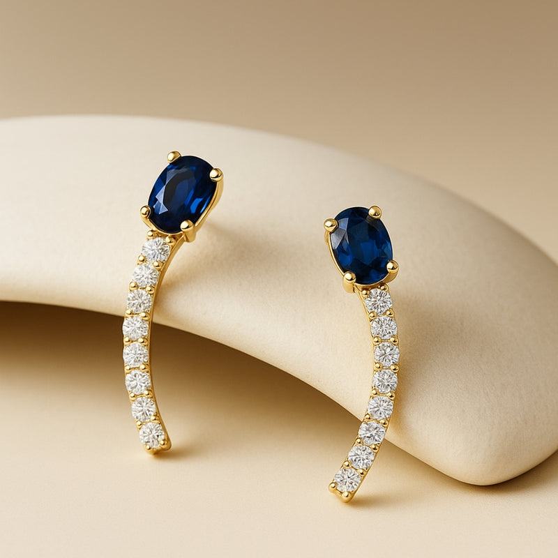 PENDIENTES ZAFIRO Y DIAMANTES VITTORIA