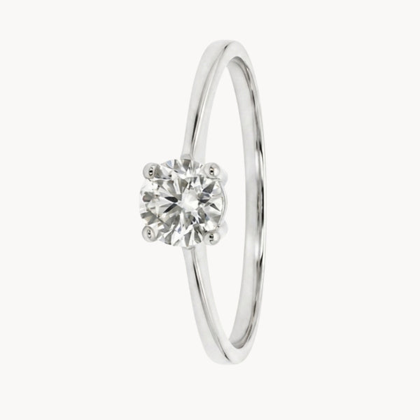 ANILLO SOLITARIO DIAMANTE CREADO BRILLANTE 0.37 QUILATES CERTIFICADO IGI