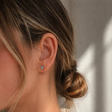 PENDIENTES TOPACIO AZUL Y DIAMANTES