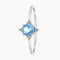 ANILLO VINTAGE CON TOPACIO AZUL Y DIAMANTES