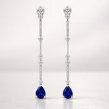 PENDIENTES LARGOS ZAFIROS CON DIAMANTES CINDY