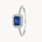 ANILLO ZAFIRO BAGUETTE Y DIAMANTES