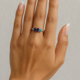 ANILLO ESMERALDA, RUBI, ZAFIRO Y CIRCONITAS OLIVIE