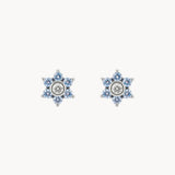 PENDIENTES CIRCONITAS AZULES Y BLANCAS BOGNA