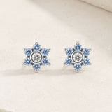 PENDIENTES CIRCONITAS AZULES Y BLANCAS BOGNA