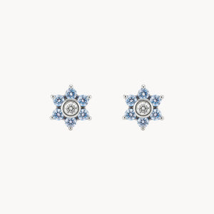 PENDIENTES CIRCONITAS AZULES Y BLANCAS BOGNA