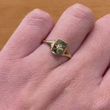 ANILLO SELLO CON DIAMANTE Y ESTRELLA POLAR