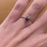 ANILLO TOPACIO AZUL Y AMATISTA MARGARETA