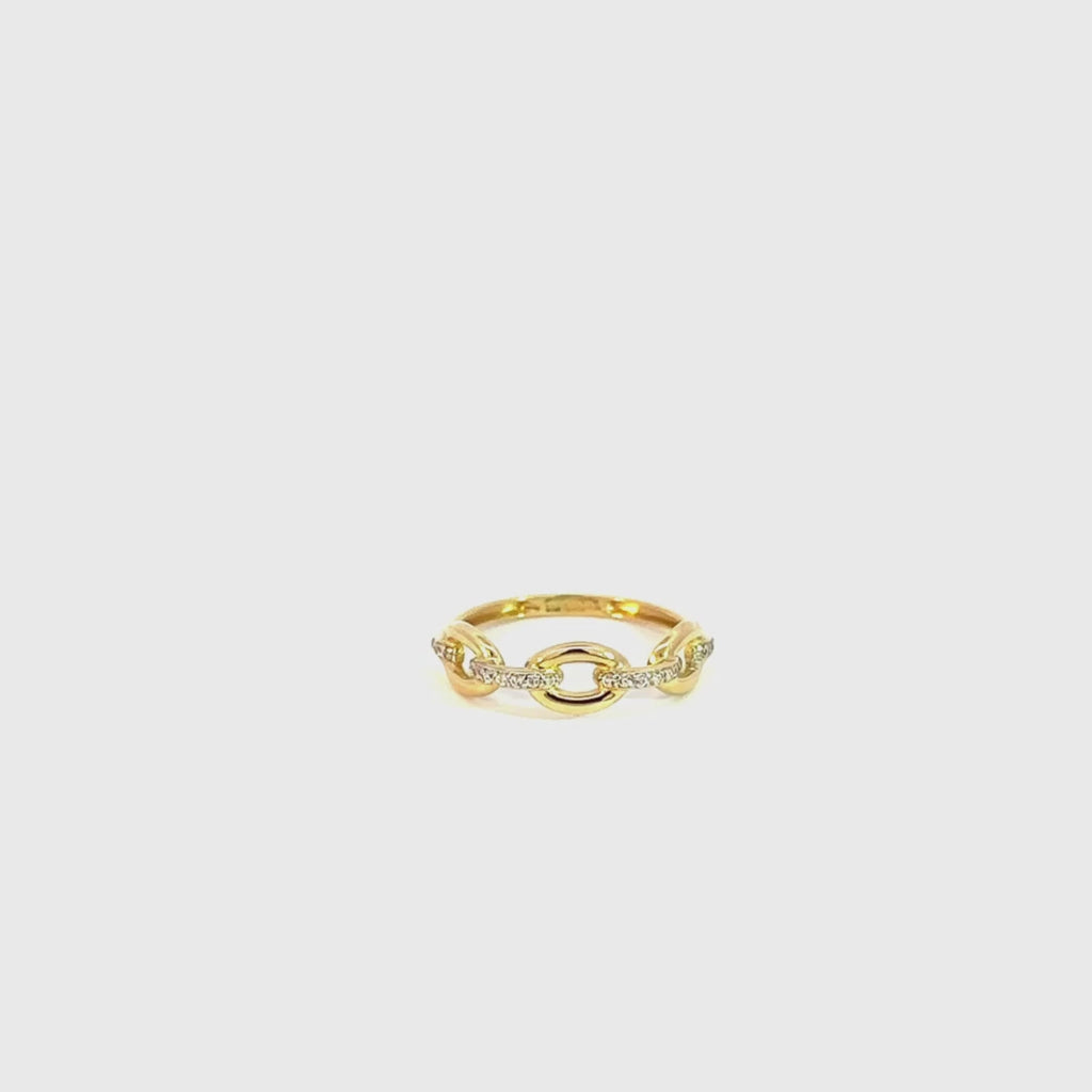 Anillo eslabones Oro 18 kt con circonitas Clelia