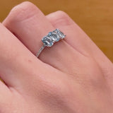 ANILLO AGUAMARINAS Y DIAMANTES KAELEA