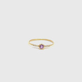 Anillo Oro 18 kilates amatista y diamantes Kader