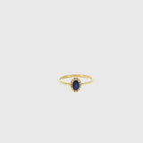 Anillo Oro 18 kt zafiro y orla diamantes Lelia