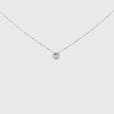 Colgante Oro blanco 18 kilates diamante chatón 0.11 quilates Asya