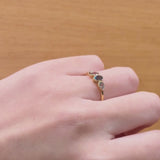 BAGUE AVEC TOPAZE LONDON BLUE, TOPAZES BLEUS ET AMÉTHYSTE RAINE