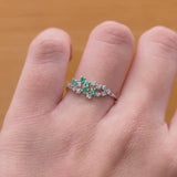 ANILLO ESMERALDAS Y DIAMANTES JAIDA
