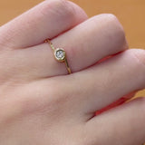 Solitaire Chaton Ring with 0.10 Carat Diamond Jodene
