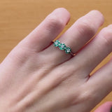 RING GREEN AND WHITE ZIRCONIA FLOWERS MANYARA