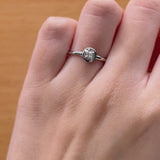 ANILLO SOLITARIO CIRCULO CON DIAMANTE 0.11 QUILATES ALOISIA