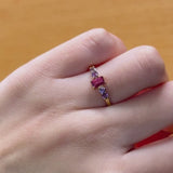 ANILLO TOPACIO ROSA Y AMATISTAS FERAY