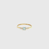 Anillo Oro 18 kilates aguamarina y diamantes Delia