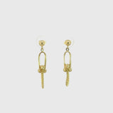 Pendientes Oro 18 kilates cadena y bolas Freda