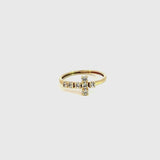 Anillo Oro 18kt cruz circonitas Azubah