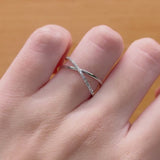 DOUBLE CROSSED RING WITH DIAMONDS MAGDI