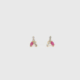 Pendientes Oro 18 kilates trepadores circonitas y rubies Gemina