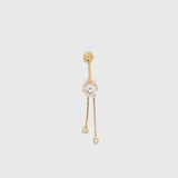 Piercing ombligo Oro 18 kilates circonita con cadenas Indira