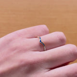 ANEL ESMALTE AZUL E DIAMANTES