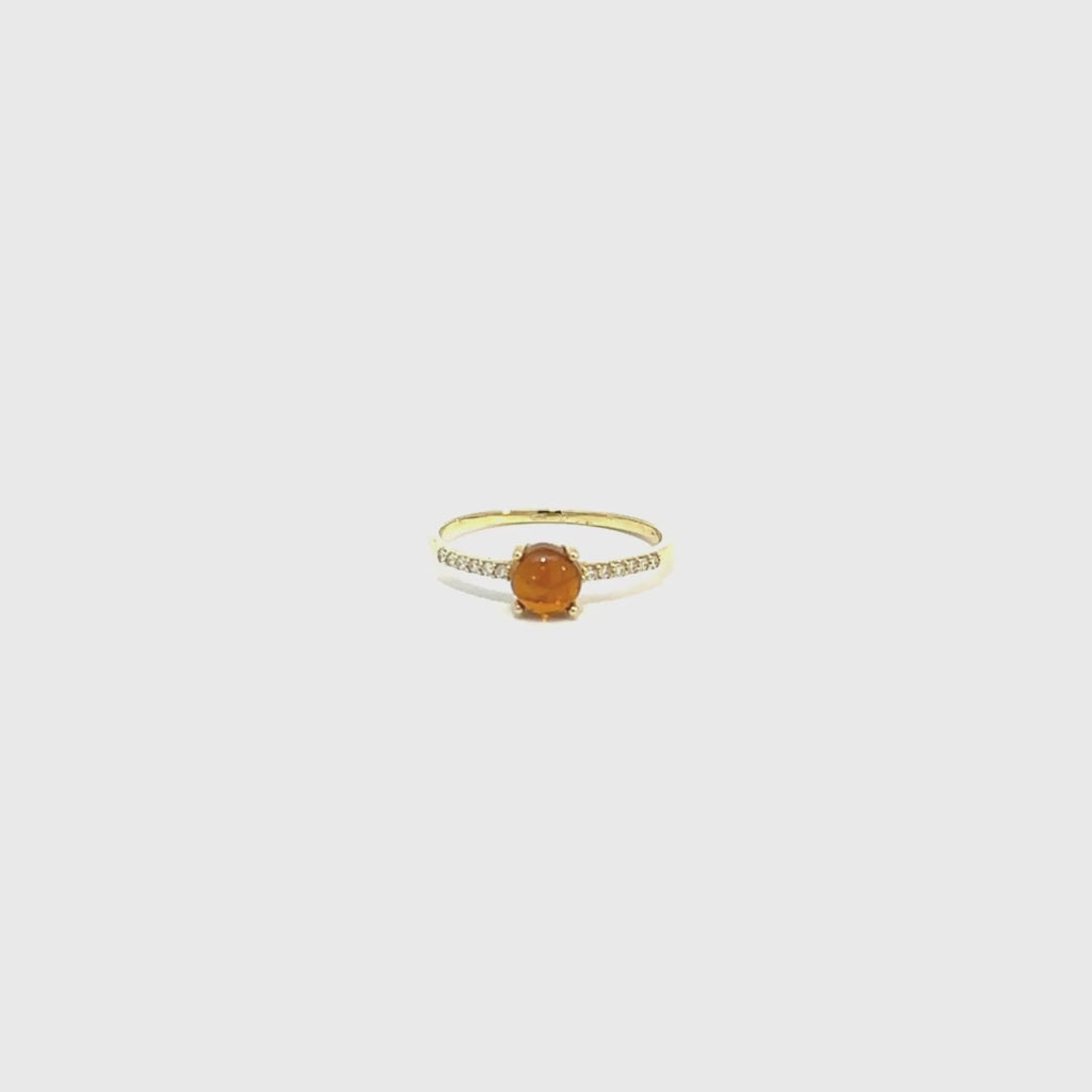 Anillo Oro 18 kt turmalina naranja y diamantes Amaranta