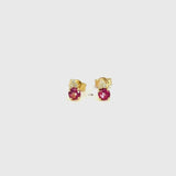 Pendientes Oro 18 kilates con topacio rosa y diamantes Cleo 1