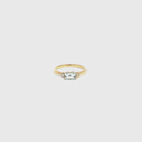 Anillo Oro 18 kt aguamarina y diamantes Sibylle