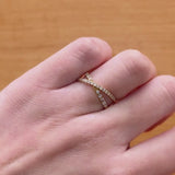 DOUBLE CROSSED RING WITH DIAMONDS MAELA