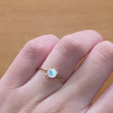 MOONSTONE AND ZIRCONIA RING MOONIE II