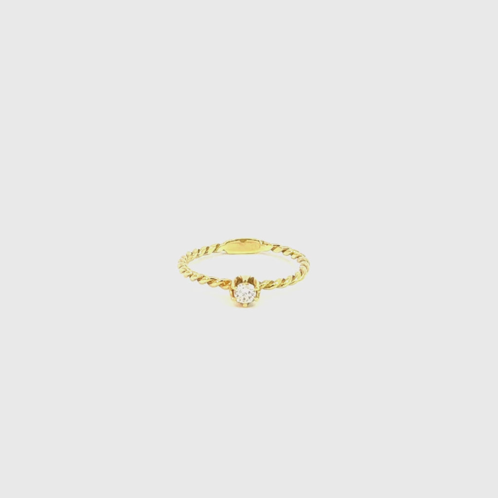 Anillo solitario Oro 18 kilates diamante Ania