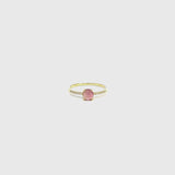 Anillo Oro 18 kilates con turmalina rosa diamantes Amaranta