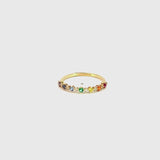 Anillo carril Oro 18 kilates topacios de color y diamantes Florence