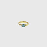 Anillo Oro 18 kt con topacio London Blue Dora