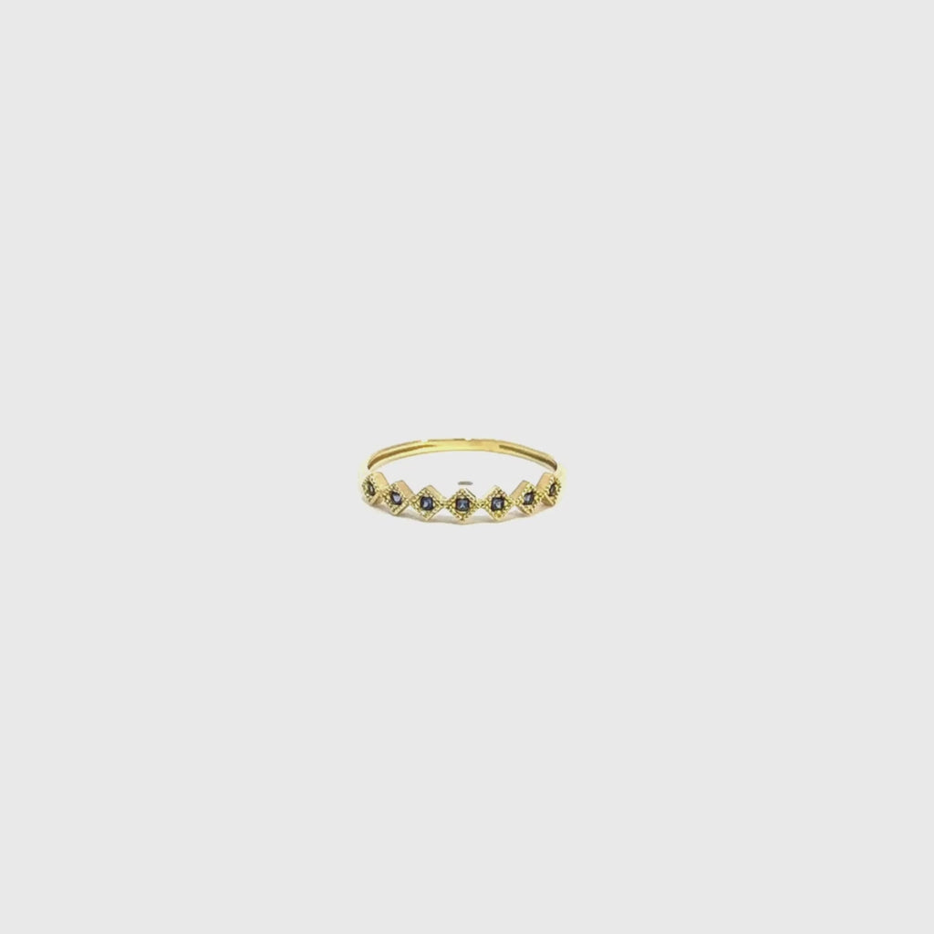 Anillo Oro 18 kilates con zafiros Luciana