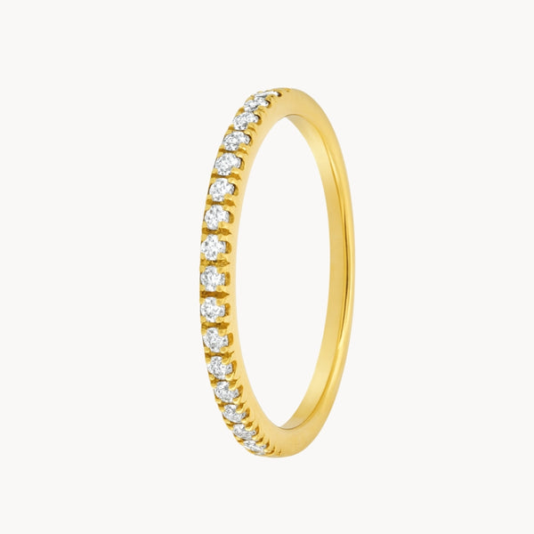 ANILLO MEDIA ALIANZA CON DIAMANTES 0.22 QUILATES RAYNA